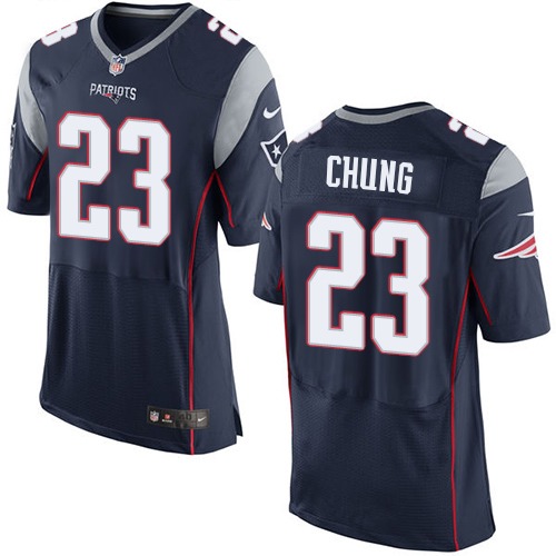 Men's Elite Patrick Chung Nike Jersey Navy Blue Home - #23 NFL New England Patriots